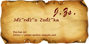 Jónás Zsóka névjegykártya