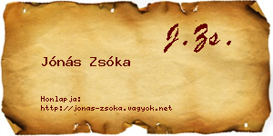 Jónás Zsóka névjegykártya